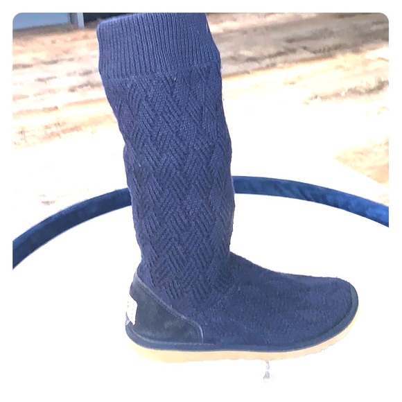 UGG | Shoes | Navy Blue Knit Ugg Boots 
